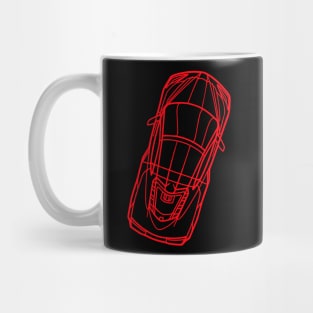 Torch Red C8 Corvette racecar Silhouette Outline Amplify Orange Supercar Sports car Racing car Mug